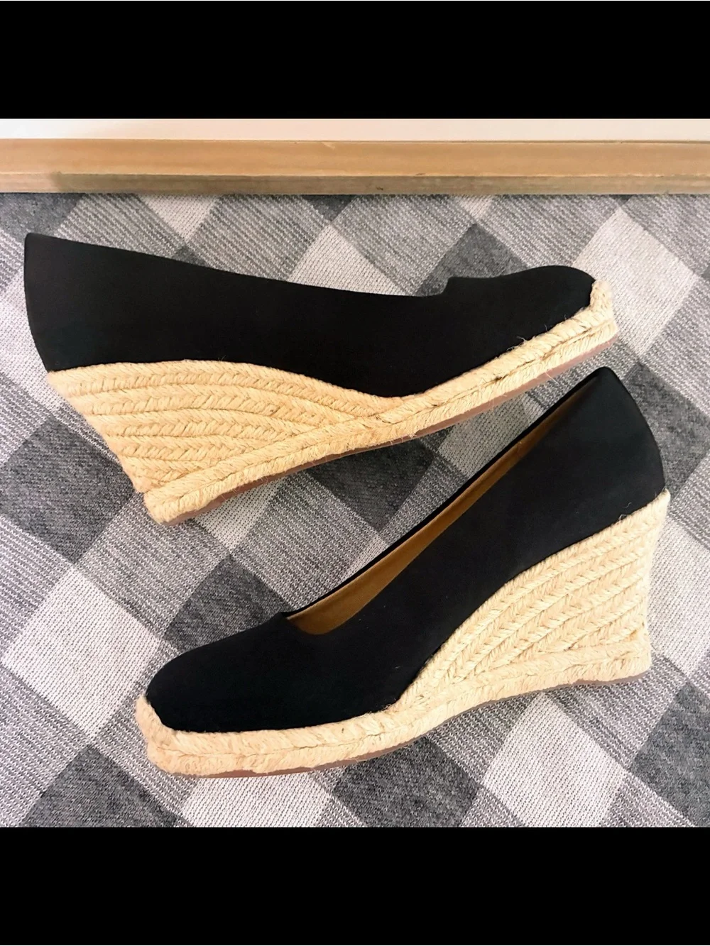 J. Crew “Seville” Espadrille Wedge in Black Canvas